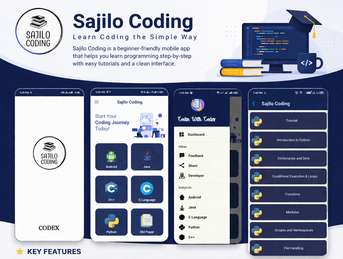 Sajilo Coding Mobile App preview